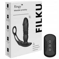 ZDALNIE STEROWANY MASAŻER PROSTATY POSUWISTY Z PILOTEM + RINGI JĄDRA