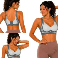 Biustonosz sportowy damski push up modelujący bezszwowy wkładki XXL