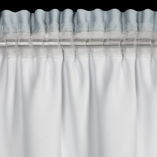 Zasłona gotowa na taśmie NILA 140x270 srebrna błękitna białe kwiaty na Arena.pl