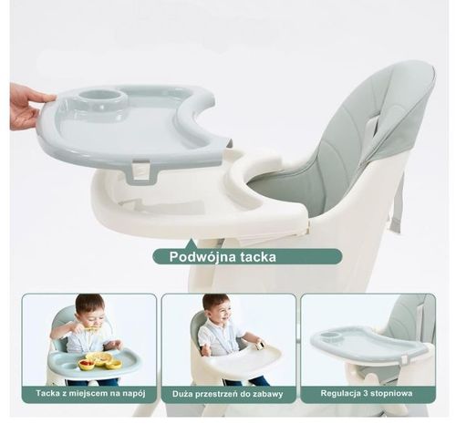 Krzesełko do karmienia tapicerowane dla dzieci róż na Arena.pl