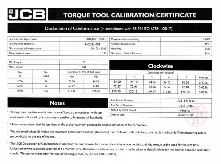 KLUCZ DYNAMOMETRYCZNY Z BLOKADĄ ETUI CERTYFIKAT KALIBRACJI 1-25NM 1/4" JCB zdjęcie 5