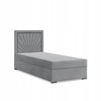 Łóżko Kontynentalne VICENZA JASNY SZARY JEDNOOSOBOWE Pojedyncze VELVET