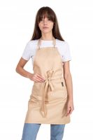 Fartuch Kosmetyczny Wodooporny DAMSKI SALON BEAUTY Złoty Beżowy Premium