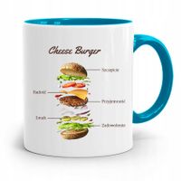 Kubek Błękitny Dla Kucharza Cheese Burger Prezent Z Nadrukiem Ze Zdjęciem