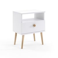Stolik nocny IKON w stylu skandynawskim / biały