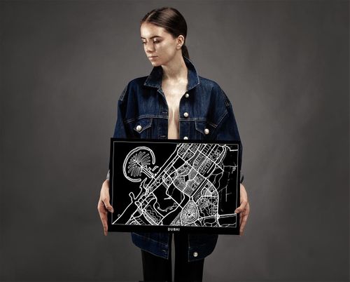 Obraz na płótnie – Canvas, Mapa plan miasta Dubaj 60x40 na Arena.pl