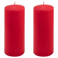 Zestaw słupkowych świec, 25 cm, Ø 10 cm, czerwony, 2 sztuki.