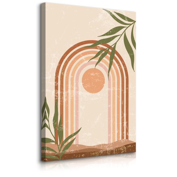 Obraz Na Płótnie Zachód Słońca Styl Boho Minimalizm Natura 30cm x 40cm zdjęcie 1