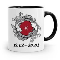 Znaki Zodiaku Zodiakara Kubek Czarny Ryby Z Nadrukiem Ze Zdjęciem
