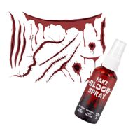 Akcesoria do charakteryzacji na Halloween - zestaw tatuaże, sztuczna krew