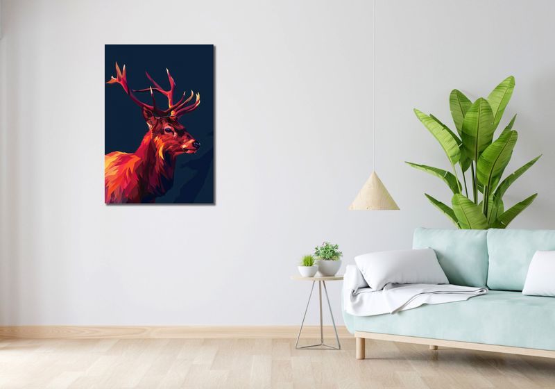 Obraz 60x90cm Jeleń w Geometrii zdjęcie 2