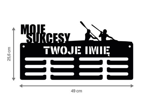 Wieszak na medale kajakarstwo twoje imię dowolny tekst 141.3 na Arena.pl