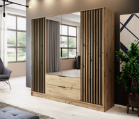 Szafa Lamele 206 cm Dąb Artisan + Lustro NELA PS