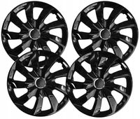 Kołpaki NRM Stig Black 4 sztuki wysoki połysk rozmiar 15” uniwersalne +ring