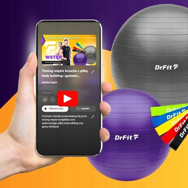 Piłka Gimnastyczna do Ćwiczeń 85 cm Fitness Joga Rehabilitacja DrFit zdjęcie 2