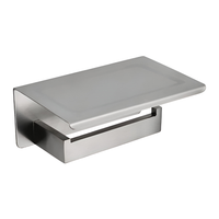 Uchwyt na Papier Toaletowy Ścienny Łazienka Półka Stal Szczotkowany Srebrny