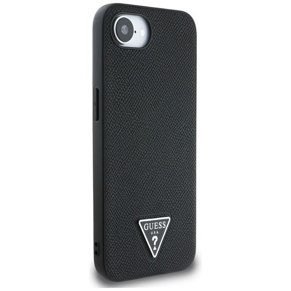 Etui Guess Grained Triangle MagSafe do iPhone 16e czarny zdjęcie 4