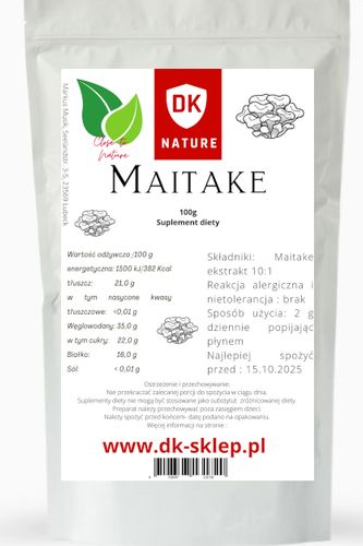 Maitake 100 g Ekstrakt 10:1 Proszek Regeneracja Zdrowie Metabolizm na Arena.pl