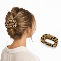 spinka do włosów brąz panterka wzór zwierzęcy xl elegancka sp465