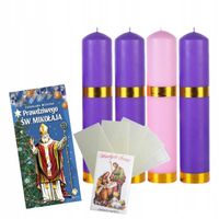 ŚWIECE ADWENTOWE DUŻE +CZEKOLADA ŚW MIKOŁAJA +5 DUŻYCH OPŁATKÓW WIGILIJNYCH