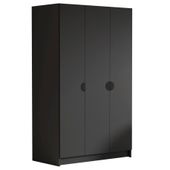 Szafa CAMON 150 cm-pojemna garderoba-CZARNY+CZARNY
