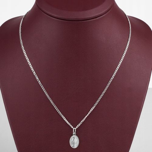 SREBRNY ŁAŃCUSZEK I MEDALIK KOMUNIA CHRZEST 45 CM ZE SREBRA 925 KOMUNIJNY na Arena.pl