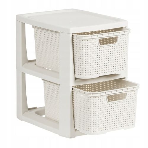 REGAŁ KOMODA STOJAK Z 2 KOSZAMI RATTAN BRANQ 1727A na Arena.pl