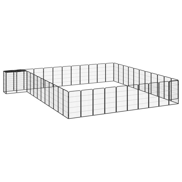 Kojec dla psa, 46 paneli, czarny, 50x100 cm, stal zdjęcie 1