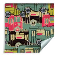 Tapeta Dla Dzieci - Kolorowe Autobusy