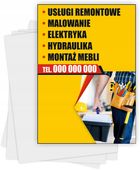 Ulotki A4 reklamowe firmowe 100 sztuk różne wzory MONTAŻ MEBL MALOWANIE