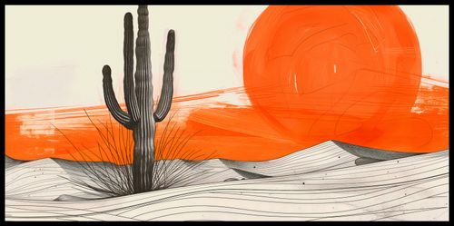 Plakat 91,3x44,5cm Kaktus Saguaro na Arena.pl