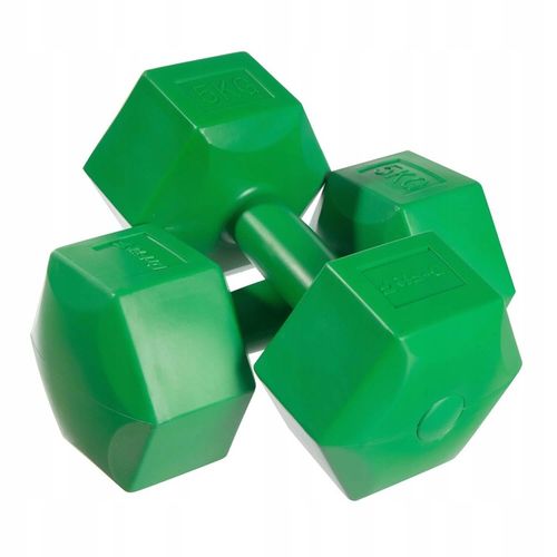 DrFit Hantle ciężarki do ćwiczeń fitness sześciokątne zestaw 2x 5kg zielone na Arena.pl