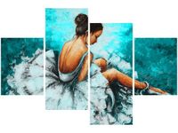 OBRAZ BALETNICA TURKUSOWYM TLE