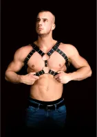 ouch! andres - męska uprząż z paskami ze skory klejonej, regulowana