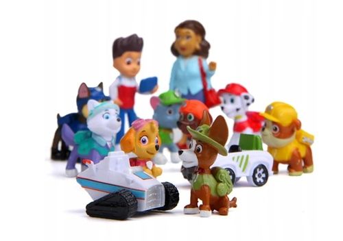 PSI PATROL PIESKI ZESTAW 10 FIGUREK I 2 POJAZDY NOWE 12 SZTUK na Arena.pl