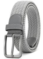 Elastyczny elegancki mocny pasek pleciony parciany do spodni szary