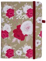 Kalendarz Książkowy 2026 A6 Tygodniowy Flamenco, Biało-Czerwone Kwiaty