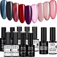 NTN Zestaw 9 kolorów Romantica Collection 5g + baza i top GRATIS