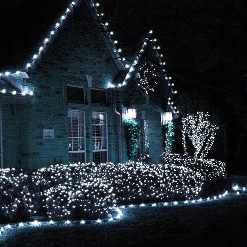 LAMPKI CHOINKOWE 1000 LED BIAŁE ZIMNE IP44 68 M 8 TRYBÓW NA CHOINKĘ na Arena.pl