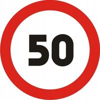 ZNAK DROGOWY 60cm ogranicznie prędkości 50 km/h