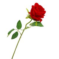 SZTUCZNA RÓŻA WELUROWA DŁUGA GAŁĄZKA 50 cm SZTUCZNE RÓŻE CZERWONA