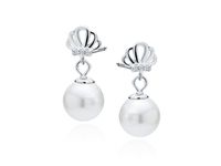 RODOWANE WISZĄCE SREBRNE KOLCZYKI PERŁY CYRKONIE