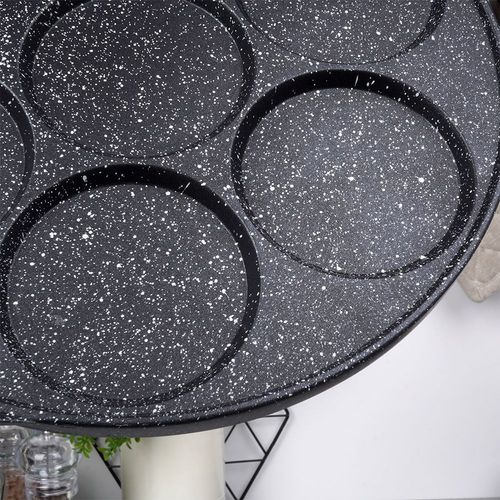 patelnia granitowa do 7 jajek placuszków black&wood 199007 na Arena.pl