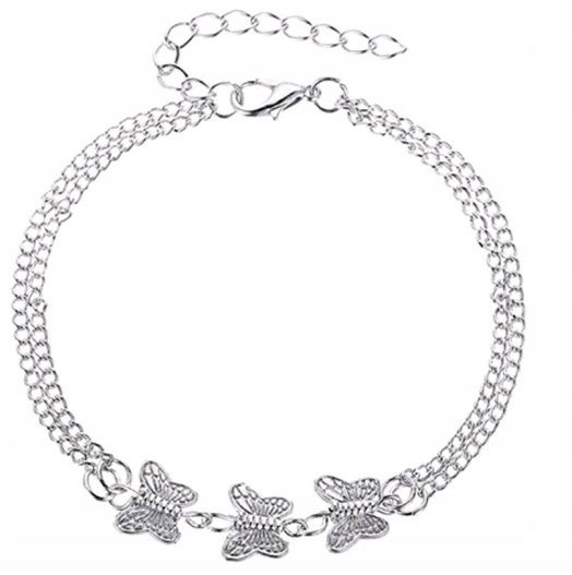 Bransoletka Motylki 3 srebrne BOHO Delikatne Modne zdjęcie 1