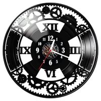 Zegar ścienny z płyty winylowej Zębatki 252.14