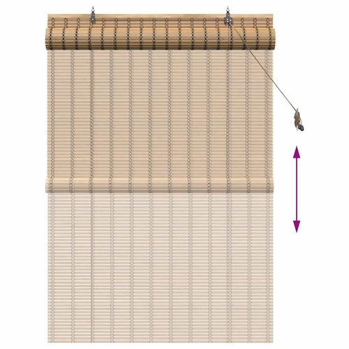 Roleta z zasłonami Jasny Brąz 110 x 160 cm Bambus na Arena.pl
