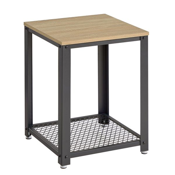 Stolik kawowy lub nocny 45x45 cm dąb sonoma loft czarne nogi zdjęcie 1