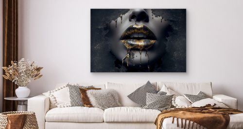 Obraz Canvas Kobieca Twarz ABSTRAKCJA Usta Dekoracja Ścienna 3D 40cm x 30cm na Arena.pl