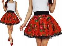 SPÓDNICA spódniczka GÓRALSKA folk CLEO folkowa LUDOWA mini na TIULU kolory