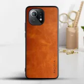 Etui AIORIA Vintage LEATHER do Xiaomi Mi 11 Lite pomarańczowy